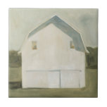 Serene Barn - White Tile<br><div class="desc">Serene Barn VI by Emma Scarvey. Features a single white barn in muted colours.</div>