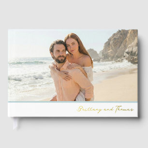 Serene Beach Romantic Photo Guest Book