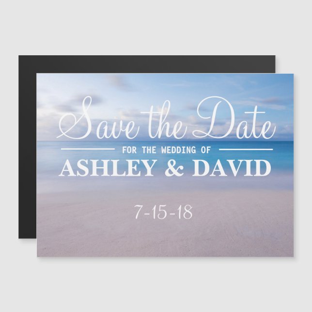 Serene Beach Save The Date Magnet (Front/Back)
