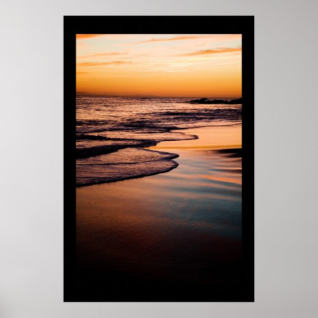 Serene Beach Sunset Poster (Front)