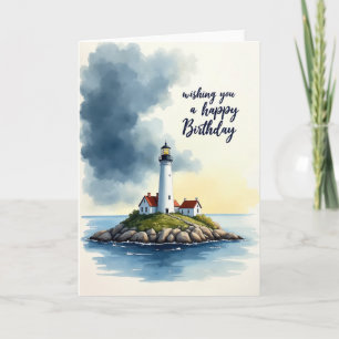 Serene Beacon Birthday Card