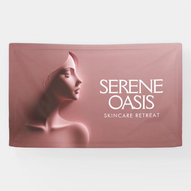 Serene Beauty Skincare, Massage, Spa Pink Banner (Horizontal)