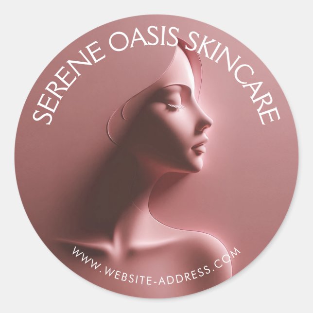 Serene Beauty Skincare, Massage, Spa Pink Classic Round Sticker (Front)