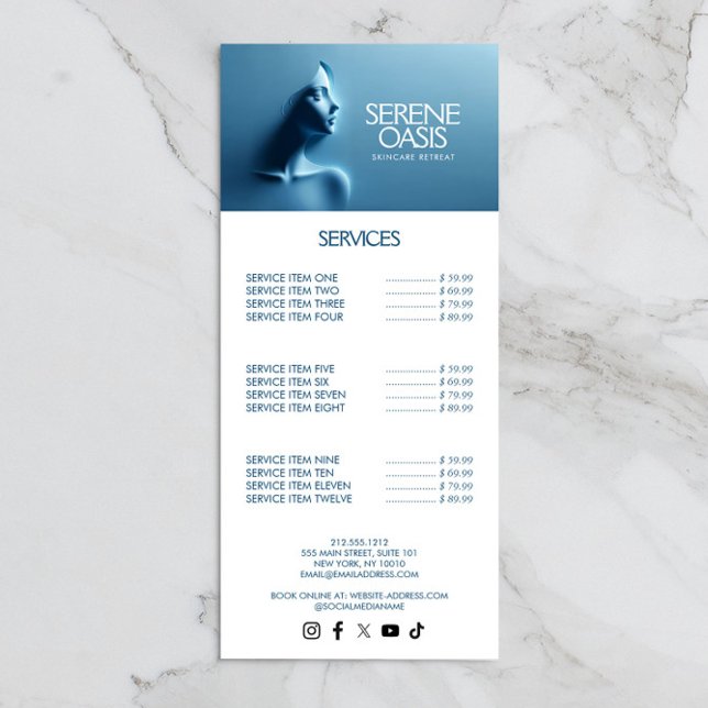 Serene Beauty Skincare, Massage, Spa Rack Card (Creator Uploaded)