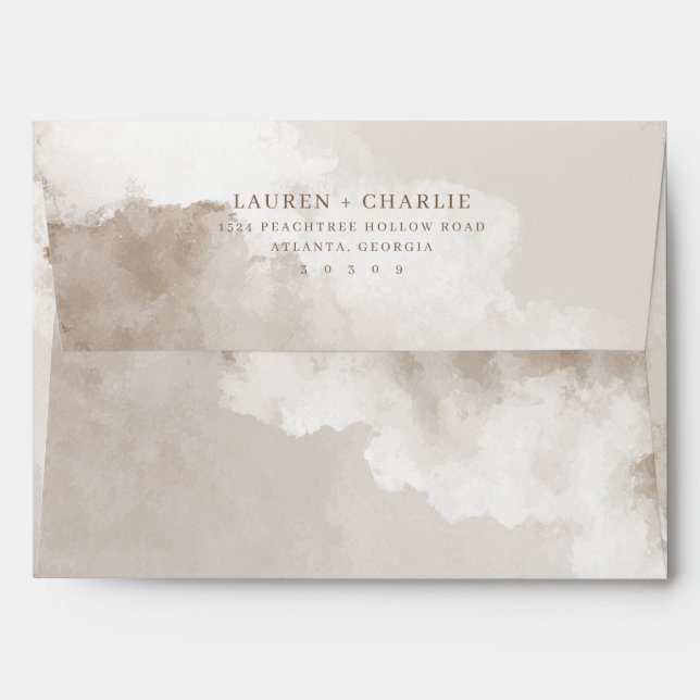 Serene Beige Cloud Watercolor Envelope (Back (Top Flap))