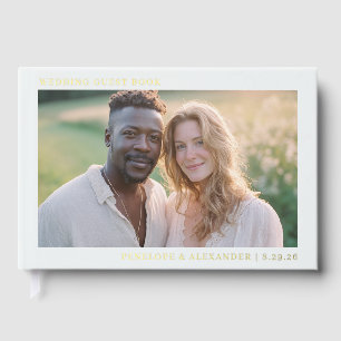 Serene Beige Minimalist Photo Guest Book