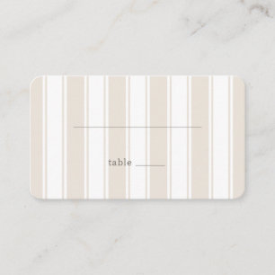 Serene Beige Stripes Place Card