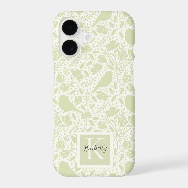 Serene Birds & Florals Monogrammed (Back)