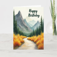 Serene Birthday Mountain Path Card