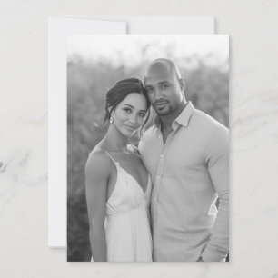 Serene Black White Minimalist Photo Invitation