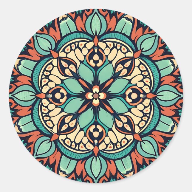 Serene Bloom Classic Round Sticker (Front)