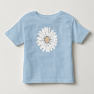 Serene Bloom - Daisy Flower Delicate Illustration Toddler T-Shirt
