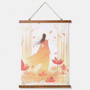 Serene Blossom Lotus Garden Hanging Tapestry