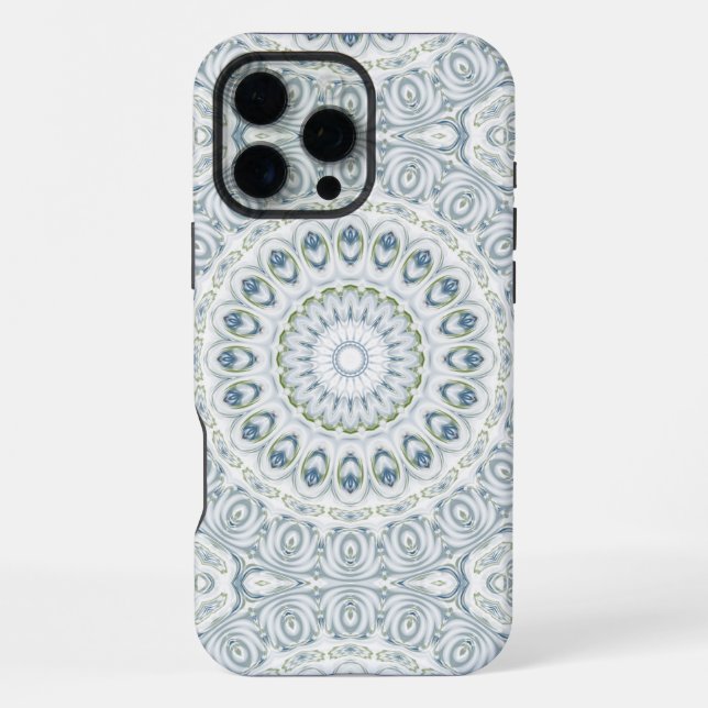 Serene Blue and Green Mandala Pattern Design iPhone Case (Back)