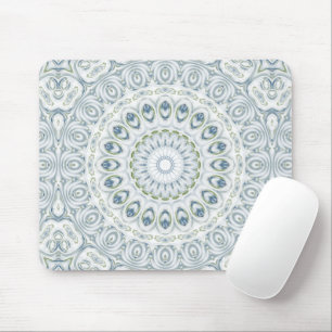 Serene Blue and Green Mandala Pattern Design Mouse Mat