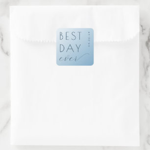 Serene Blue Minimalist Celebration Square Sticker