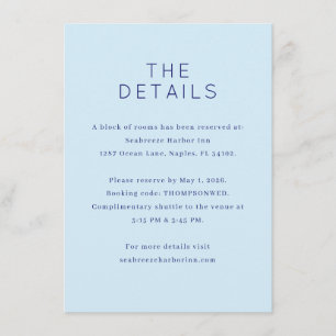Serene Blue Minimalist Details Enclosure Card