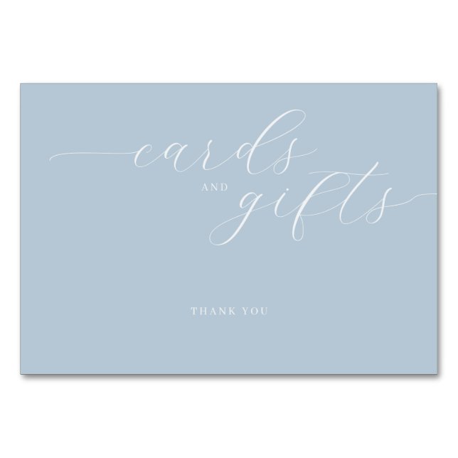 Serene Blue Minimalist Gratitude Card (Front)