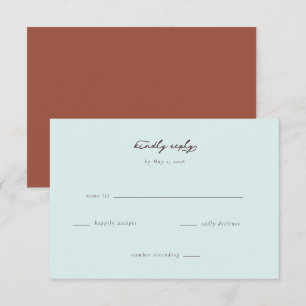 Serene Blue Minimalist RSVP Card