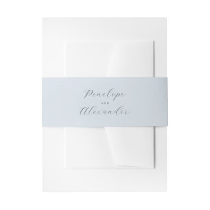 Serene Blue Minimalist Wedding Invitation Belly Ba Band