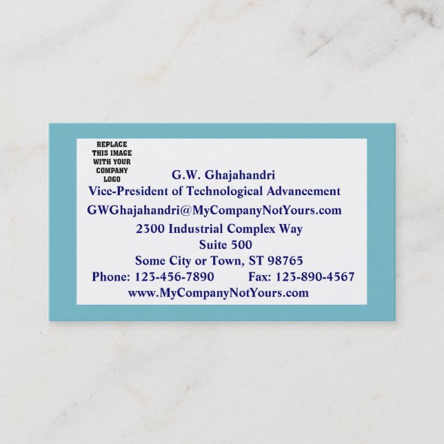 Serene Blue Mission Statement Business Card (Front)