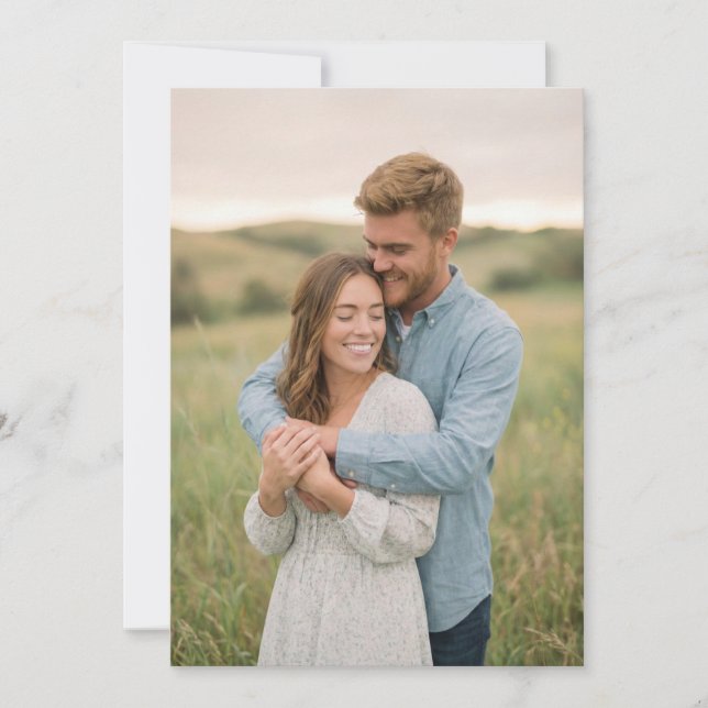 Serene Blue Naturalistic Photo Invitation (Front)