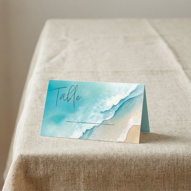  Serene Blue Ocean Beach Table Number Cards (Serene Blue Ocean Beach Table Number Cards.)