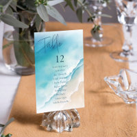 Serene Blue Ocean Beach Table Seating Chart
