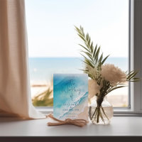 Serene Blue Ocean Beach watercolor wedding