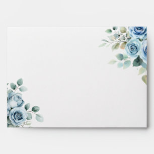 Serene Blue Rose Baptism Envelope