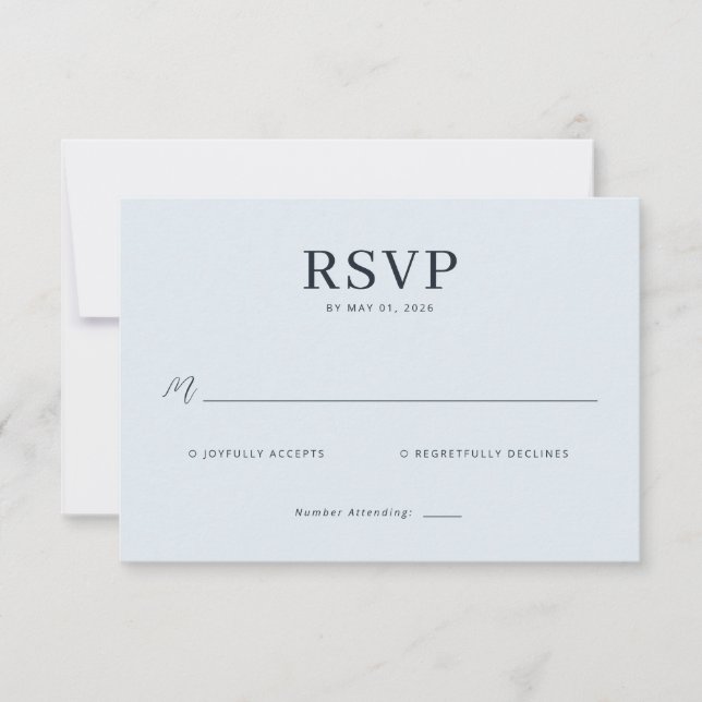 Serene Blue RSVP Card (Front)
