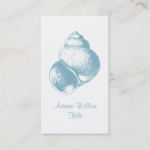 Serene Blue Sea Shell Business Card