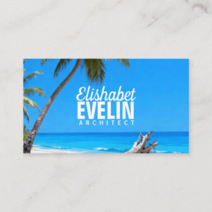 Serene Blue Shore with Palms t321 Business Card