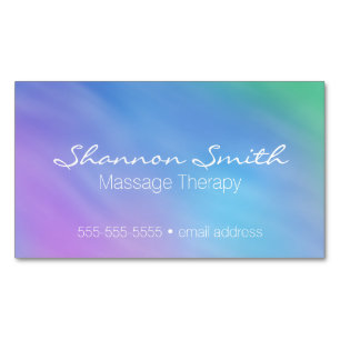 Serene Blue Sky Massage Therapist Magnetic Business Card
