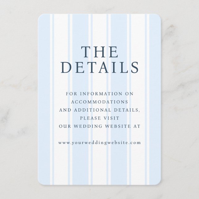 Serene Blue Stripes Enclosure Card (Front)