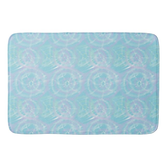 Serene Blue Tie-Dye Bath Mat (Front)
