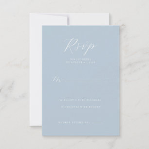 Serene Blue Typographic RSVP Card