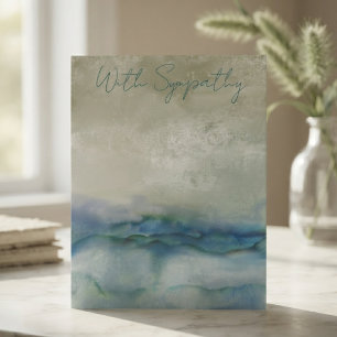 Serene Blue Watercolor Condolence Card