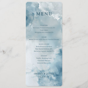 Serene Blue Watercolor Menu