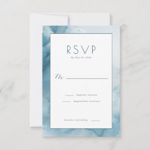 Serene Blue Watercolor RSVP Card