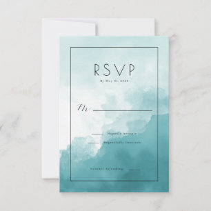 Serene Blue Watercolor RSVP Card