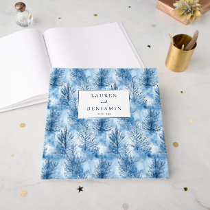 Serene Blue Watercolor Tree Branches Guest Book
