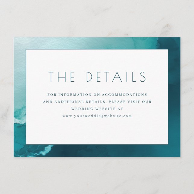 Serene Blue Watercolor Waves Enclosure Card (Front)