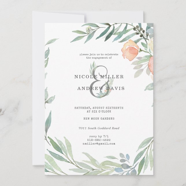 Serene Botanical | Wild Meadow Engagement Party (Front)