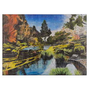 Serene Brook, by Gary Poling  Cutting Board