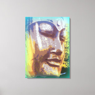 serene buddha face canvas print