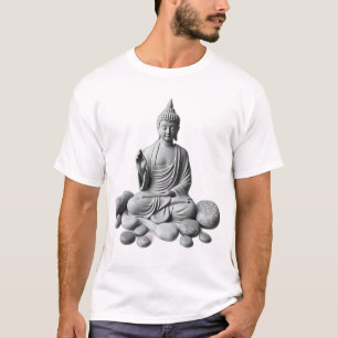 Serene Buddha with Stones and Plants T-Shirt
