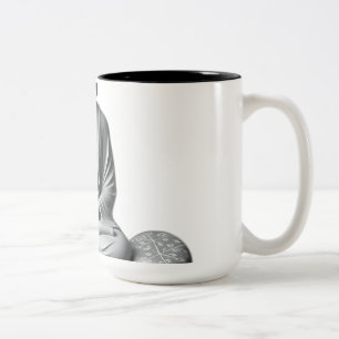 Serene Buddha with Stones and Plants Two-Tone Coffee Mug