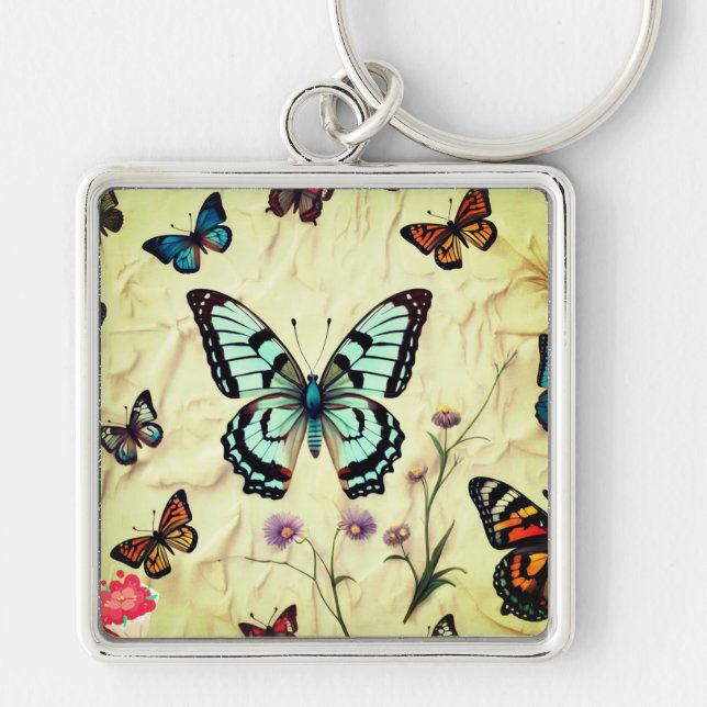 "Serene Butterfly Elegance" Key Ring (Front)