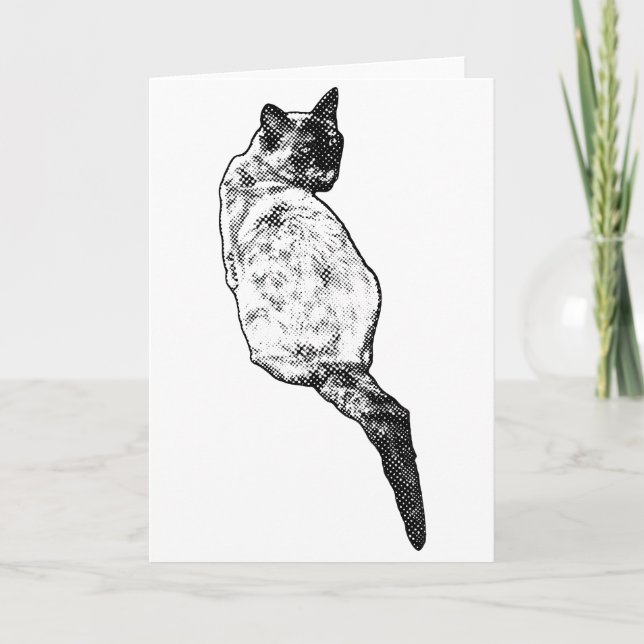 Serene Cat, Warm Wishes Card (Front)